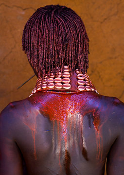 Hamer tribe woman back, Turmi, Omo valley, Ethiopia