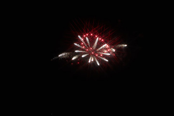 Festive fireworks in the dark sky