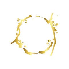 Vector Set of dry brush frames. Hand drawn artistic frames. Golden engraved ink art. Isolated illustration element.