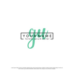 Initial G U GU elegant logo template vector