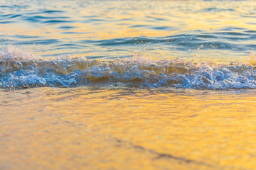 Sea wave beach sunset summer vacation