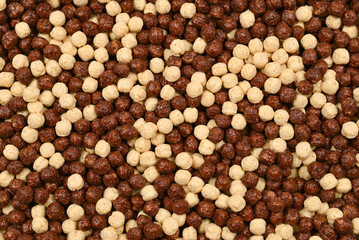 Chocolate corn flakes  as a background.