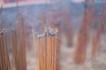 Close up of incense sticks.