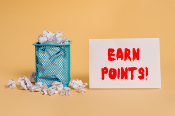 Handwriting text Earn Points. Conceptual photo collecting big scores in order qualify to win big...