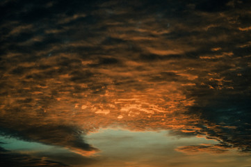 Fototapeta na wymiar orange clouds