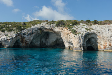 Fototapeta na wymiar Blue cave in Zakynthos, Zante - Grece