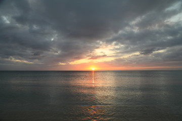 Sunset sky sea clouds sun water ocean  beach sunrise