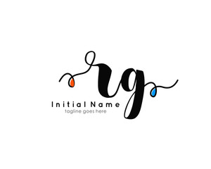 R G RG  Initial brush color logo template vetor