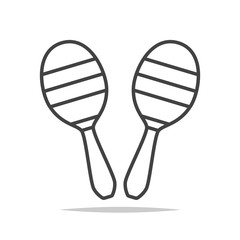 Maracas line icon vector isolated