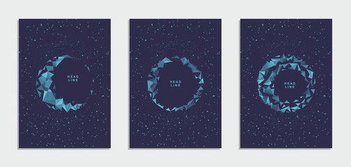 Abstract geometric technological polygonal flyer, brochure, corporate identity.