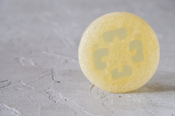 Natural soap with loofah. Natural Herbal Products. Spa cosmetics