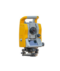 Theodolite in construction on a white background