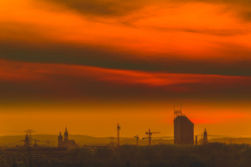Zachód słońca nad Krakowem