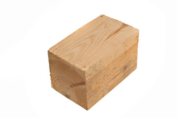 wooden beam isolated on white background