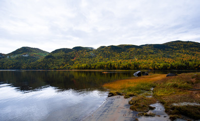 Panoramic view of the Sagenay Fjord in Quebec, Canada.