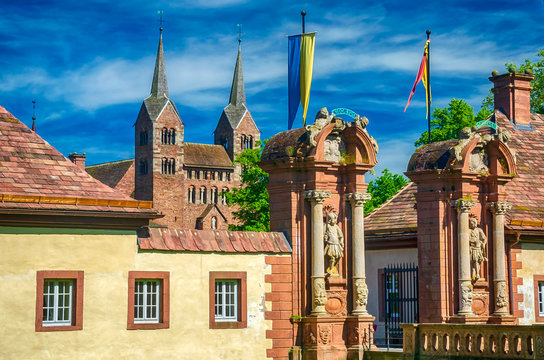 Weltkulturerbe Corvey mit Westwerk, Weerbergland bei H&ouml;xter, Niedersachsen