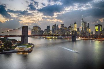 Twilight over a Manhattan.
