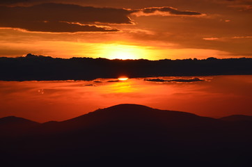  Sunset high in the mountains.