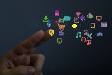 Protect Cloud Information Data Concept..
