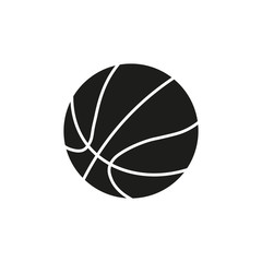 Black basketball ball. Vector. Isolated.