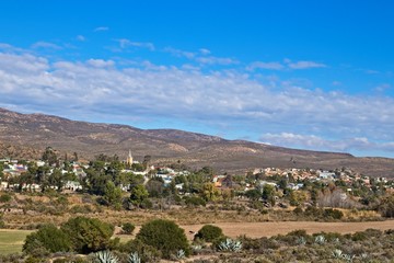 Fototapeta na wymiar A landscape image of the town of Uniondale, Western Cape, South Africa. 