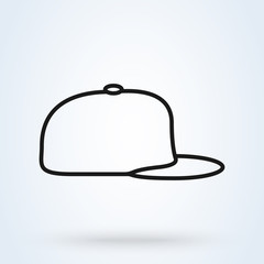 Sporty Hat, line art cap Simple vector modern icon design illustration