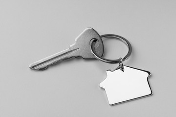 house keys on a grey background