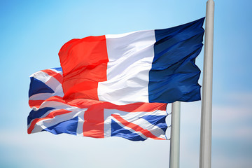 French and British flags