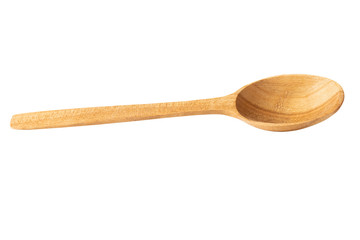 Wooden spoon isolated on white. Image included clipping path