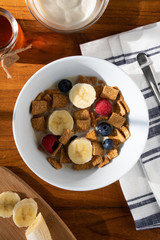 Morning Breakfast Cereal with Banana and Berries