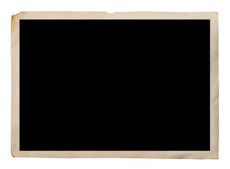 Blank old photo isolated on white