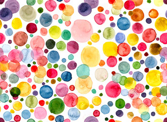 Bubbles , festival , wrapping paper ,Watercolor  colorful isolated bubbles