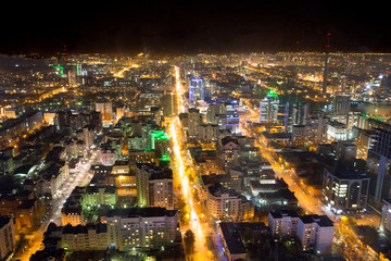 Naklejka na ściany i meble Panorama of night city Ekaterinburg. Russia