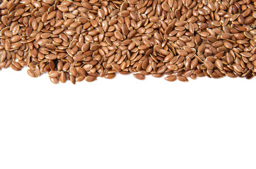 Flax seeds isolated on white