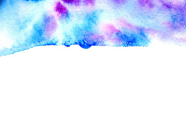 Blue abstract background in watercolor style