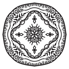 Abstract mandala Inca Maya civilizations graphic design decorative elements isolated on white color background for ancient geometric concepts