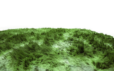Fuzzy carpet isolated on white background. Interior element. 3d render
