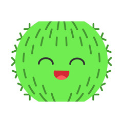 Barrel cactus flat design long shadow color icon