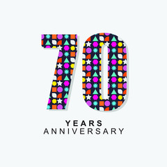 70 Year Anniversary Vector Template Design Illustration