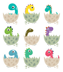 Cute cartoon dinosaurs collection
