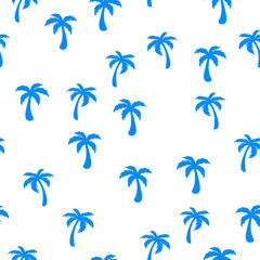 Coconut palm tree. Summer Tropical vector Seamless pattern