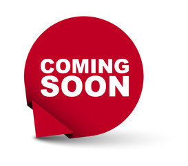 red vector banner coming soon