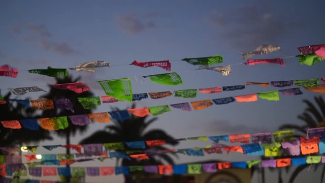 Traditional Mexican papel picado or cut paper used during holidays and festivals