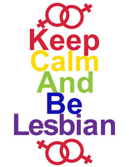 LGBT concept, motivating phrase in the colors of the rainbow. Keep calm and be yourself