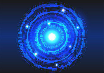 Vector Background of Technology Circles for Digital Technology Concept
