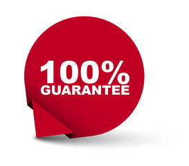 red vector banner 100% guarantee