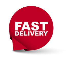 red vector banner fast delivery