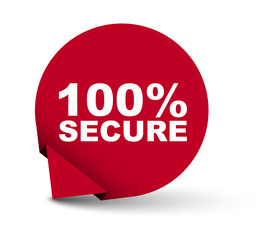 red vector banner 100% secure