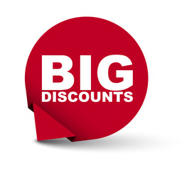 red vector banner big discounts