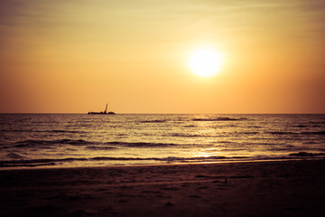 Landscape magnificent sunset on the ocean